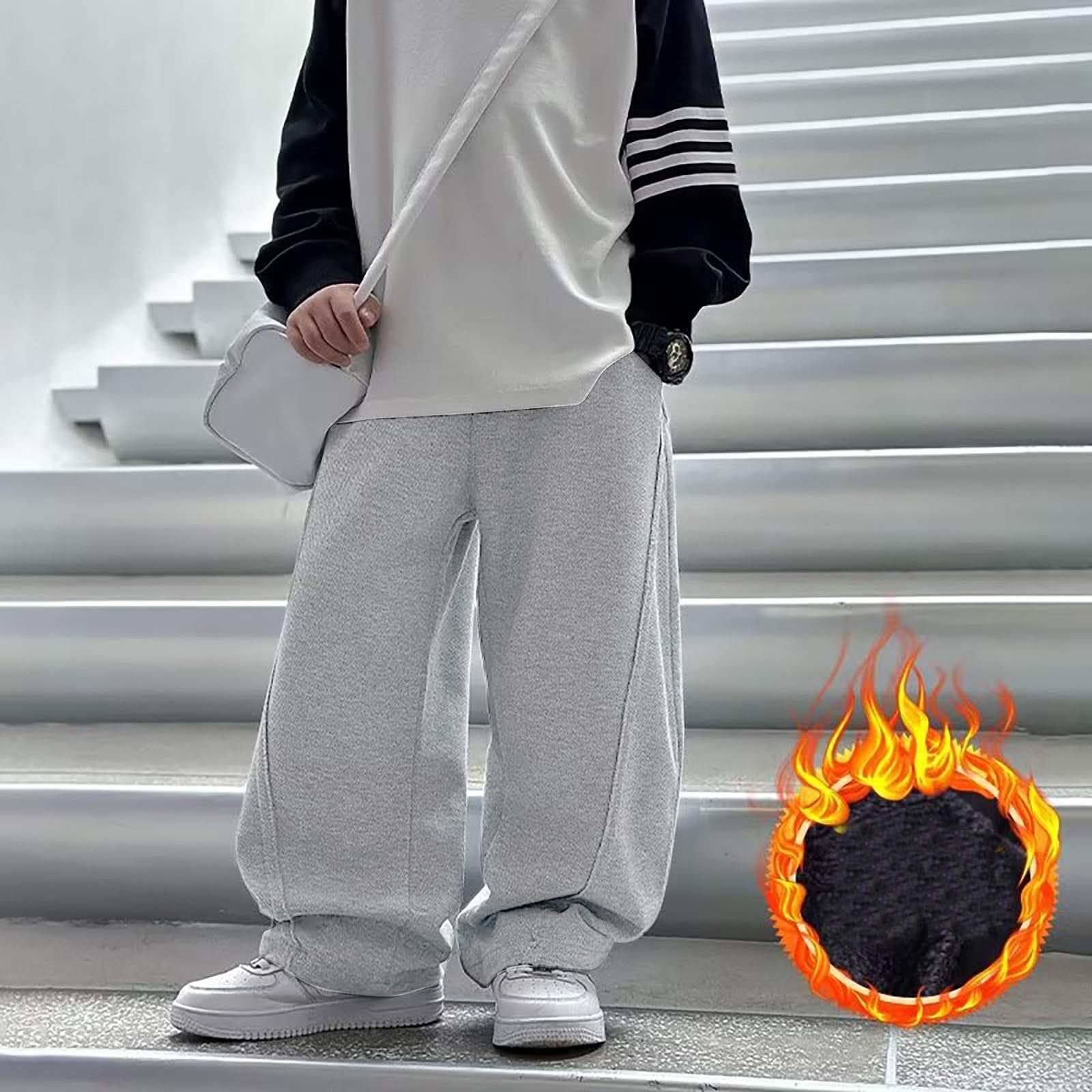 Genérico Pantalones Baggy Niño Pantalones Deportivos para Niños con Cinturilla Elástica y Cordón Ajustable Tejido Polar Actividades