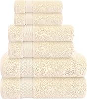 Vista 22 de Juego de toallas de baño - 100% algodón - 2 toallas de baño, 2 toallas de mano y 2 toallitas - Grandes, gruesas, esponjosas, absorbentes, secado