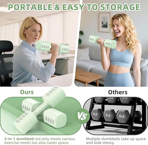 Miniatura 6 de Juego de mancuernas ajustables, total de 13.2 libras con cada 5 niveles de 2.2 libras, 3.3 libras, 4.4 libras, 5.5 libras y 6.6 libras, pesas de