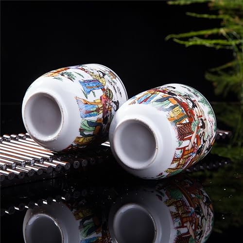 Miniatura 4 de THY COLLECTIBLES Juego de 6 tazas de té de cerámica con diseño de Asia oriental en las doce bellezas, capacidad de 8 onzas cada una