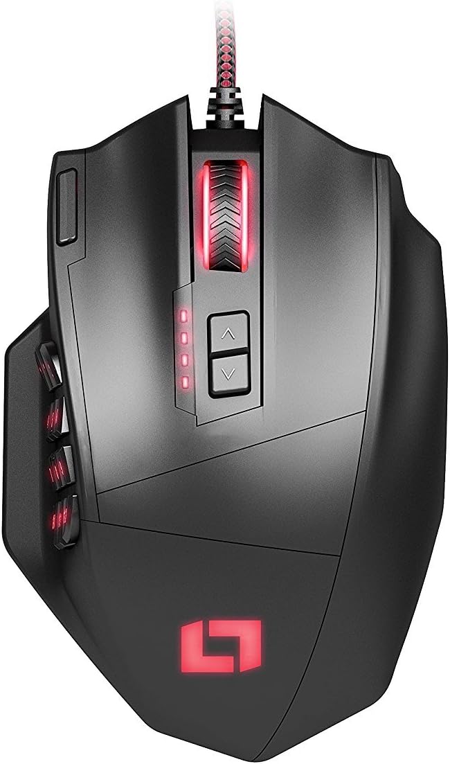 LM30 Gaming Mouse with 16,400 dpi, 19 Buttons, Laser Sensor & Customizable Weight System