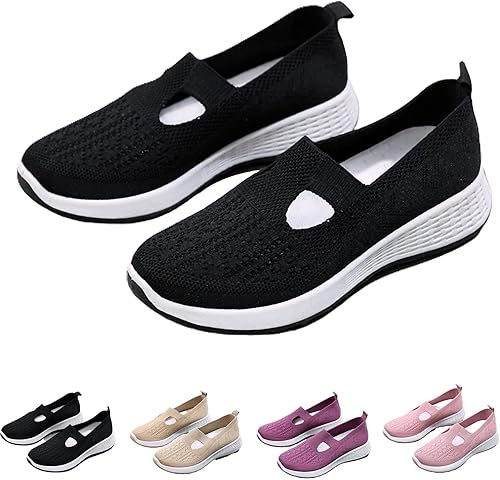 Zapatos ortopédicos casuales de suela suave y transpirable, zapatos deportivos ortopédicos para caminar para mujer, zapatos planos transpirables de