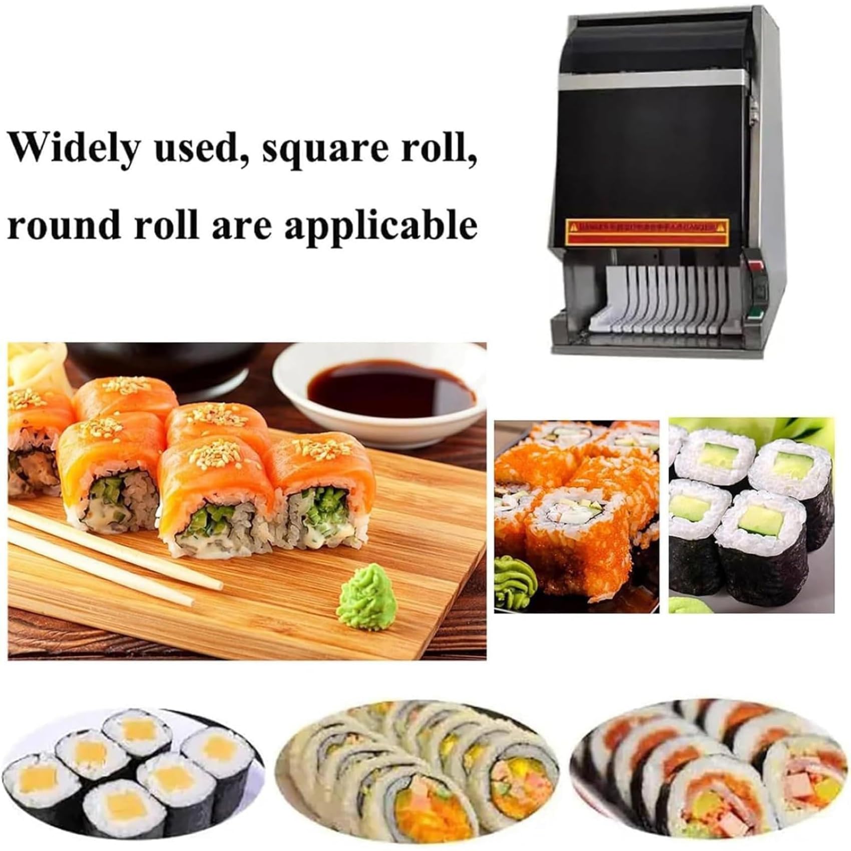 Sushi Rollschneider, Edelstahlklinge für gleichmäßige Schnitte, perfekt für Zuhause, Küche und Restaurants