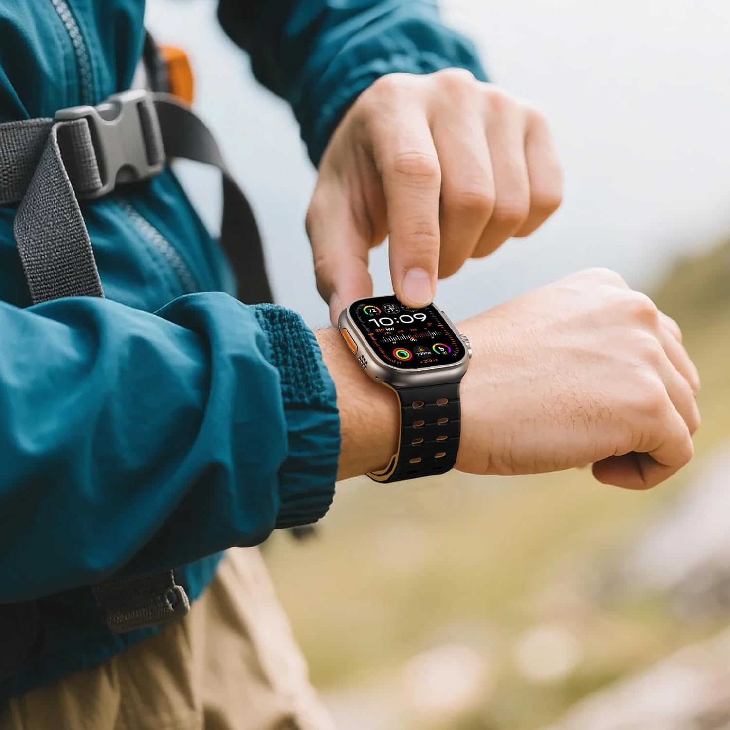 Getino Magnetic Silicone Band Compatible with Apple Watch Bands for Men 44mm 45mm 46mm 49mm 42mm Women,Strong Magnet Breathable Sport Strap for iWatch Series 11 Ultra 3 Ultra 2 Se 10 9 8 7 6 5 4 1 - Image 7