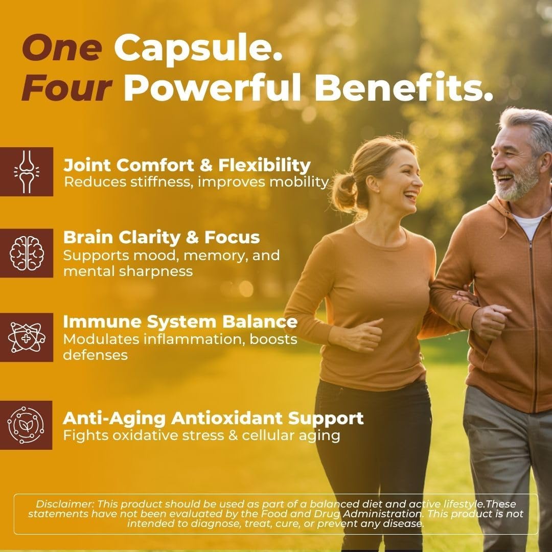 Vital Turmeric Curcumin Supplement – 1310 mg Blend with 95% Curcuminoids & Curcumin with Black Pepper – Joint, Brain, Immune & Anti-Aging Support – Non-GMO, Gluten-Free – 30 Day Supply - Image 3