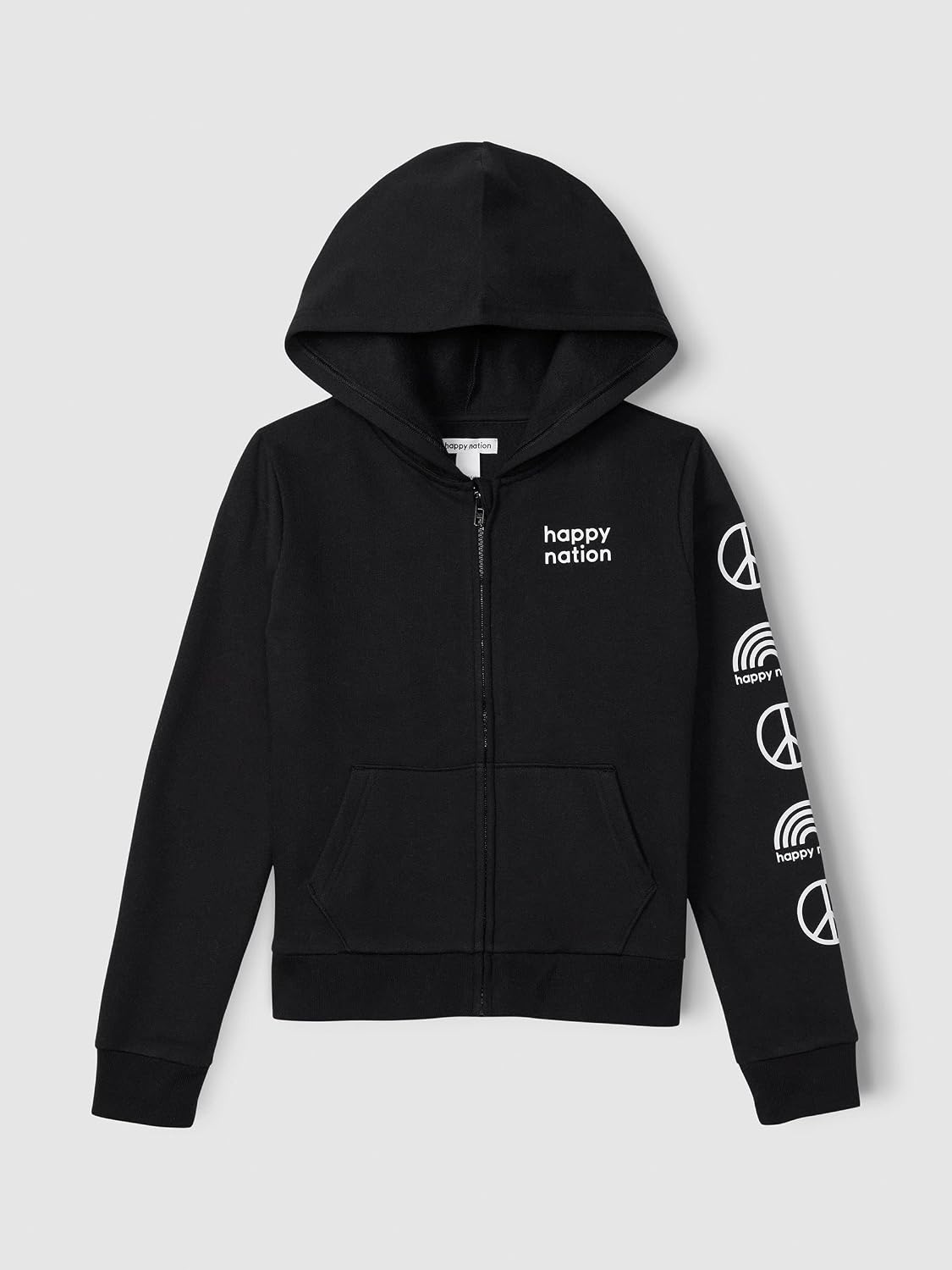 Happy Nation girls Happy Nation Fleece Full Zip Hoodie Sweatshirt