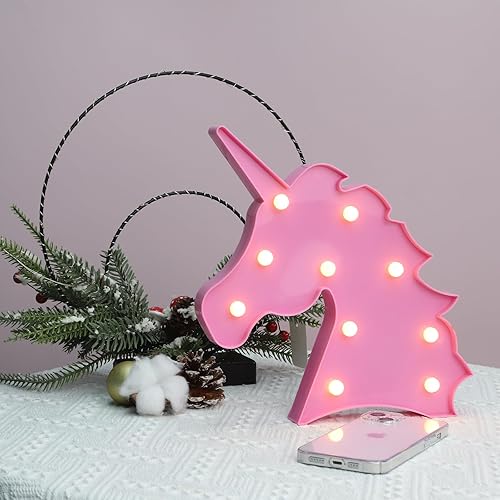 Miniatura 4 de Lámpara LED de noche de unicornio, lámpara de unicornio para decoración del hogar, suministros de fiesta de unicornio rosa, luces nocturnas para