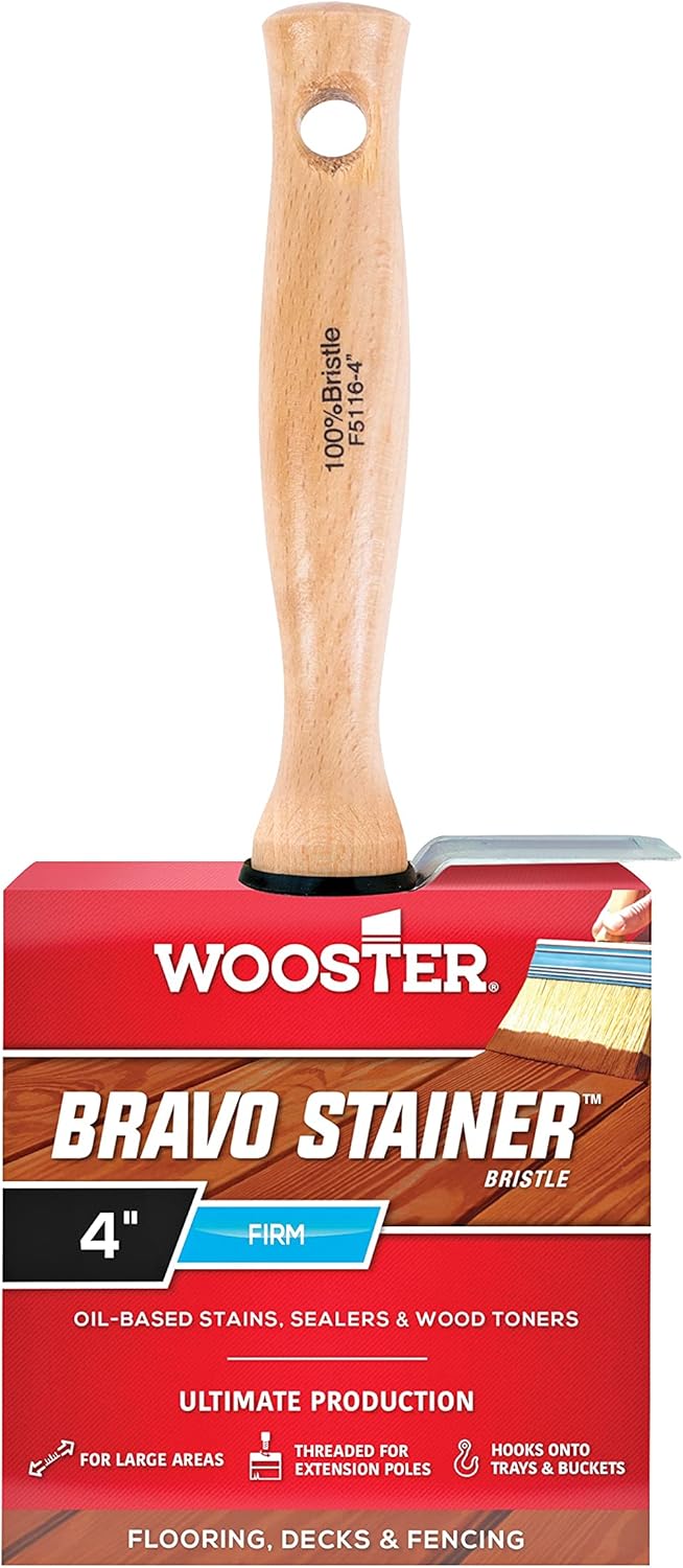 Wooster Brush F5116-4 Stainer Stain Brush, 4-Inch - Natural Paint Brush - 