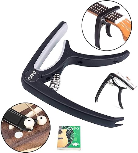 Miniatura 2 de Juego de cuerdas de guitarra acústica, accesorios de música, kit de repuesto, cortador, picas de dedos, paquete variado, clavijas de afinación de