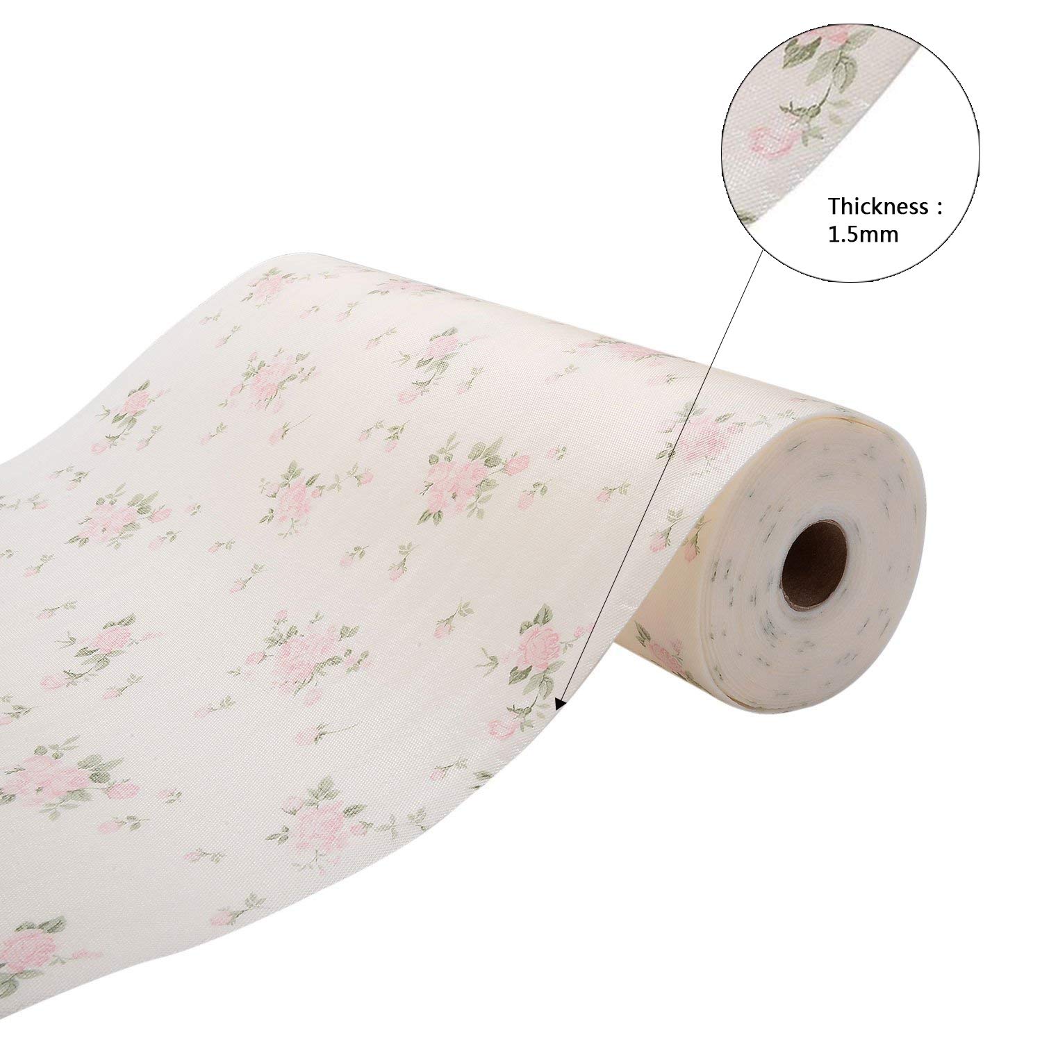 Kuke Shelf Liner Table Mat Beautiful Rose Pattern NonAdhesive Contact