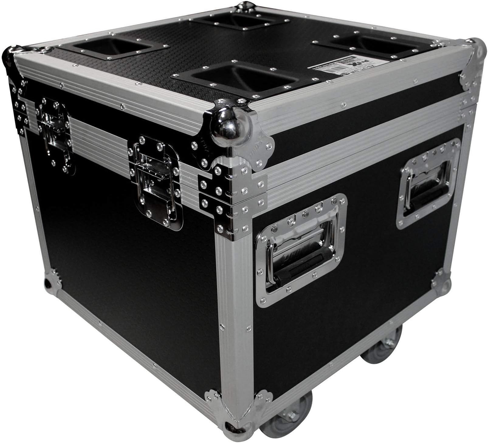ProX Heavy Duty Utility Cable Transport Flight Road Case with 4inch Casters Exterior 20" x 20" x 22" Wheels and High-Density Protective Foam - Process Use CNC Technology - XS-UTL9W