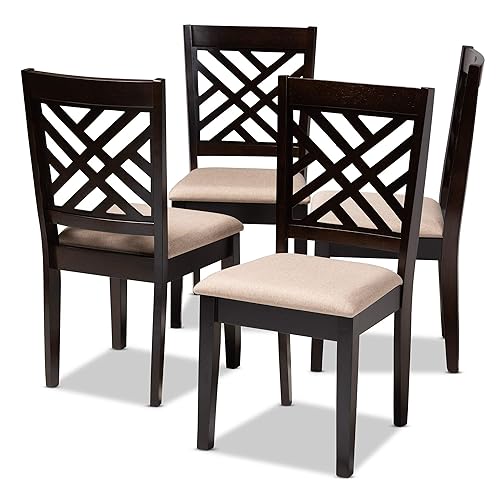 Set of 4 Baxton Studio Coligny Modern and Contemporary Sand