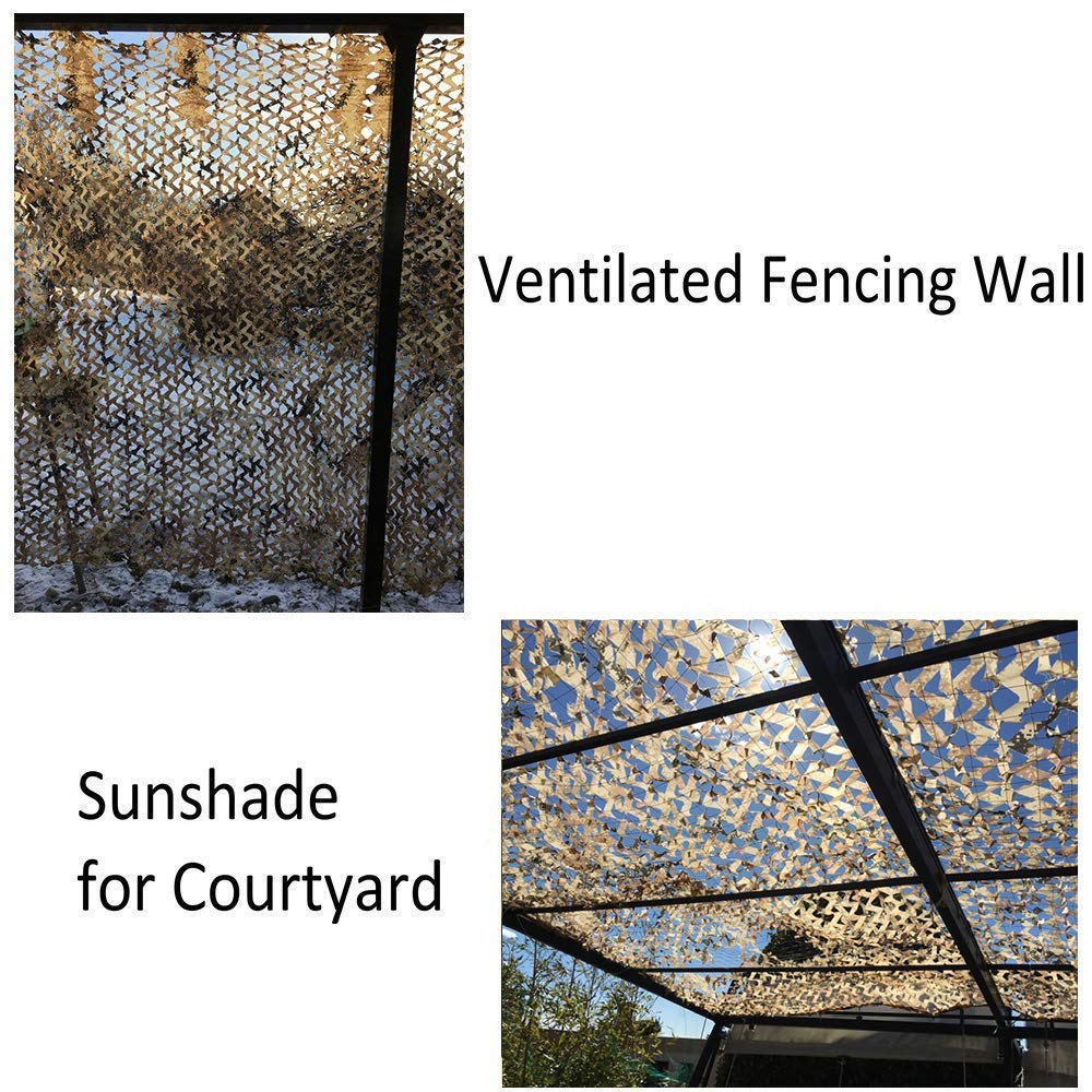 Tarnnetz Camouflage Netz Sonnenschutz Jagd Tarnung Net, Waldlandschaft Tarnnetz Bundeswehr Camo Army Netz (huangmo,6 * 6M)