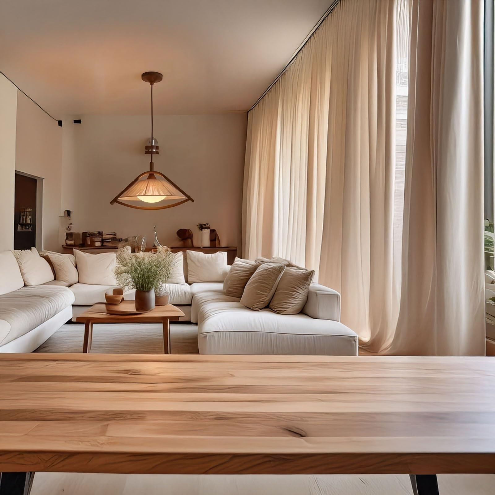Lámpara Colgante de Madera, Portalámparas de Techo Rústico E27, Lámpara de Araña Estilo Granja para Comedor, Dormitorio, Isla de Cocina, Sala de Estar, Bar, Restaurante, Cafetería Y Decoración Del Hog