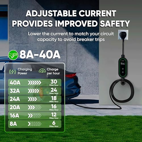 Miniatura 4 de AEFA TOTALEV - Cargador ajustable NEMA 14-50 Nivel 2 EV  32 pies de longitud, hasta 40 amperios, 240 V, 9.6 kWh cable de carga EV EV, carga