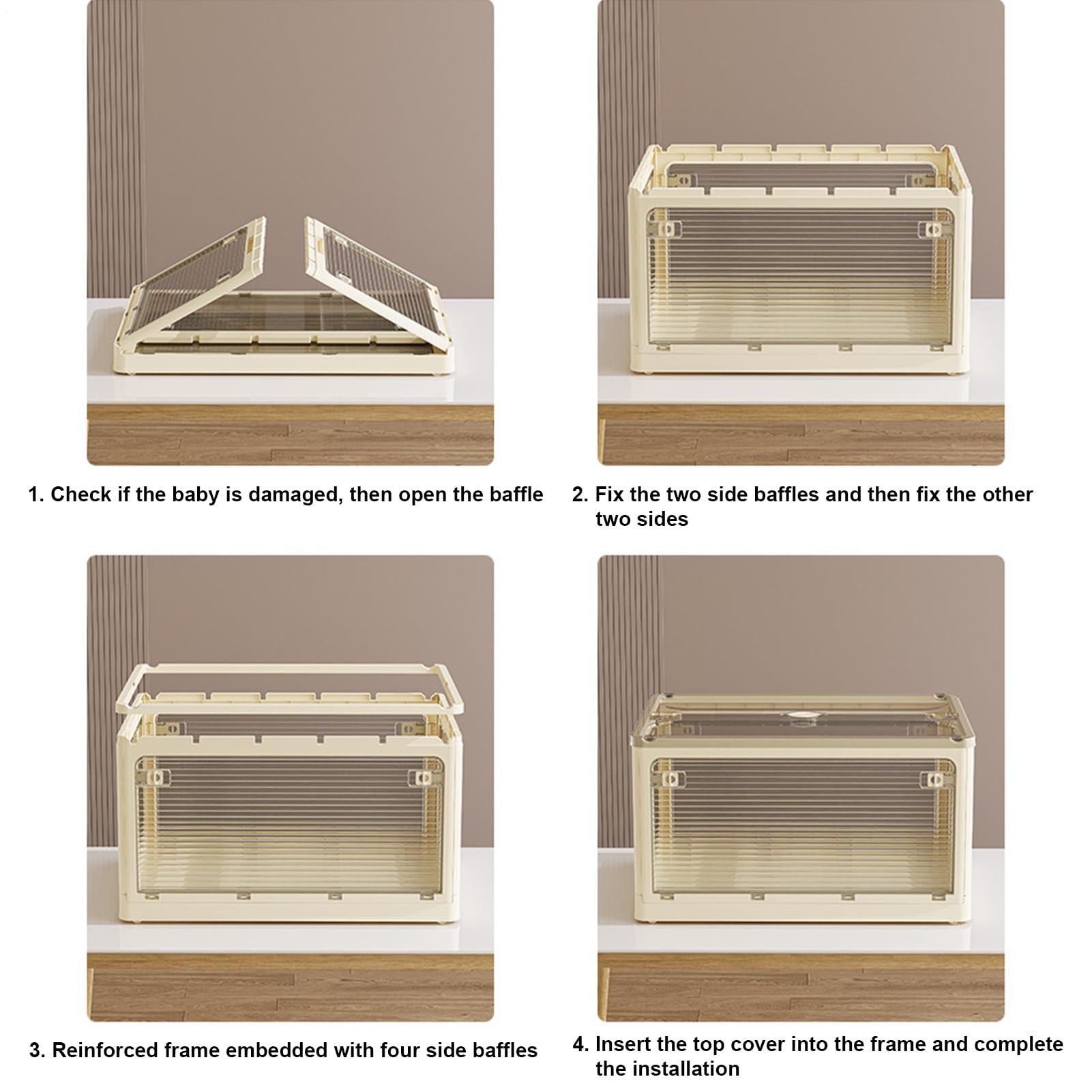 SENZZ Portaobjetos para libros con tapa, cajas para libros para guardar libros - Caja de almacenamiento de libros, organizador de ropa - Caja grande plegable para libros, organizador de ropa | libros - de almacenamiento de libros, organizador de ropa - gr