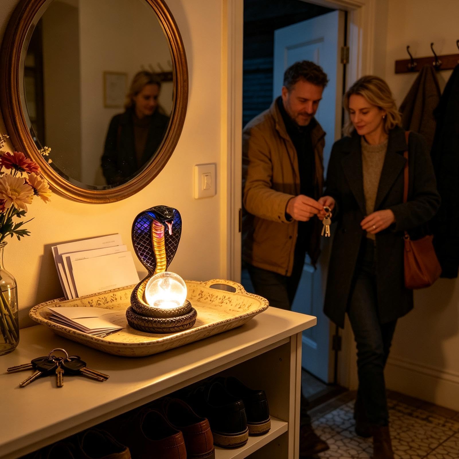 Lampka Biurkowa LED Żywiczna dekoracyjna z wtyczką USB