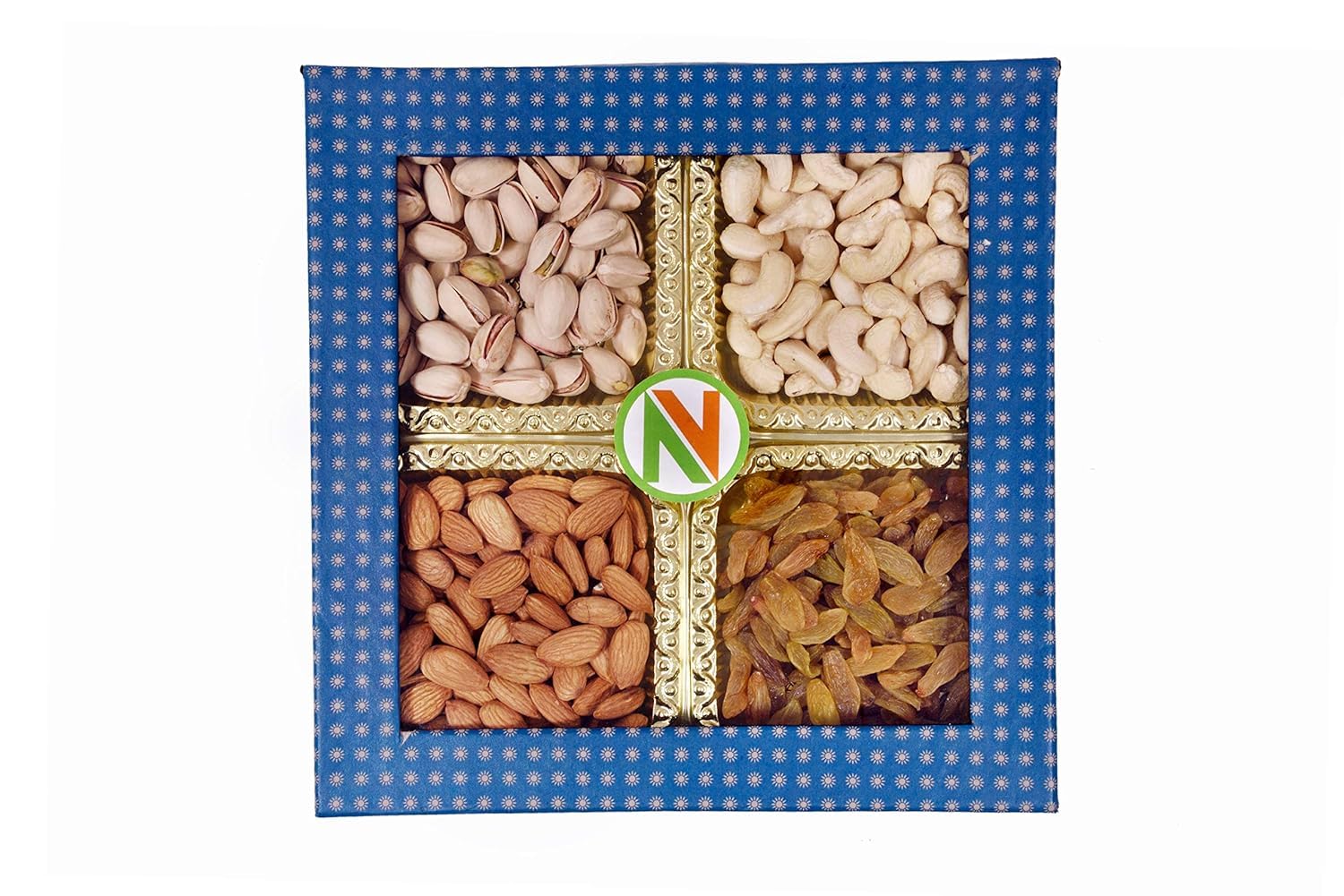 NatureVit Premium Dry Fruits Gift Pack – 400g (Cashew, Almond, Pistachios, Raisins) | Healthy Gourmet Hamper for Diwali, Corporate, Family & Festive Gifting