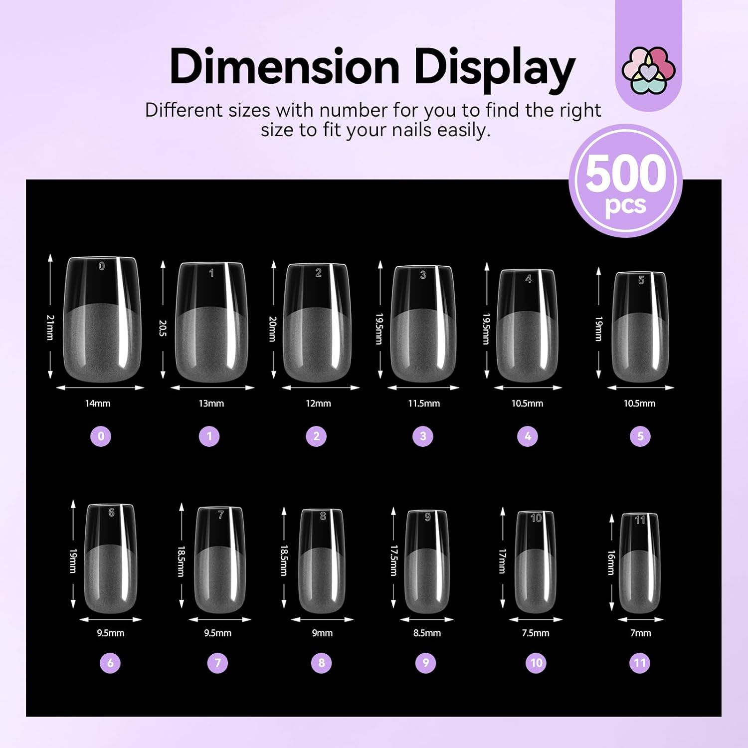 SAVILAND Gel Nail X Kit Short Square - Nail Drill Kit 500 PCS Natural False Nail Tips For Press On U V Nail Glue with Lamp Manicure Tools for Nail Extension Nail Art For Women At Home Nail Kit DIY
