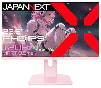 ピンク ゲーミングモニター ディスプレイ ピンクのボディがかわいい JAPANNEXT社のゲーミングモニター