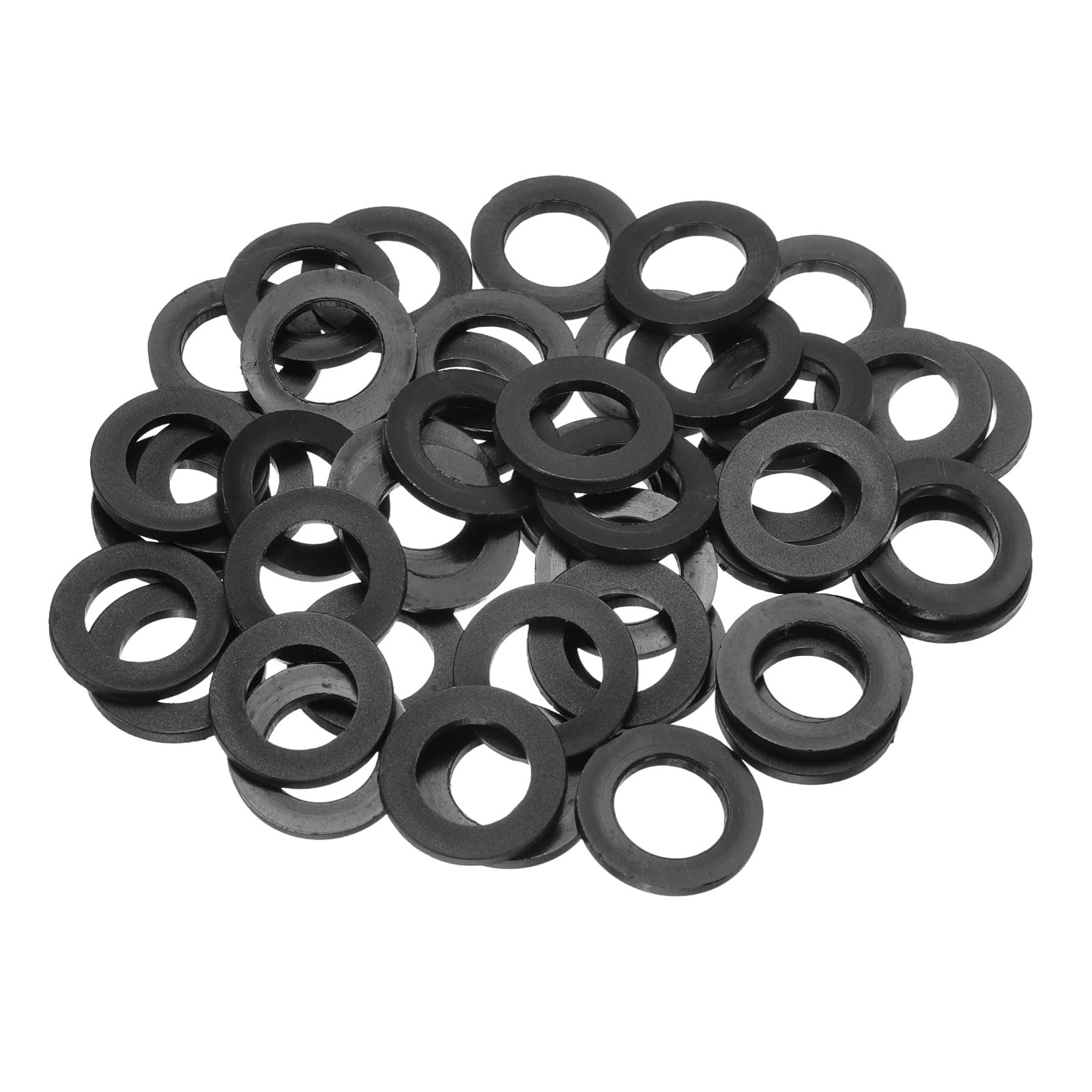 PATIKIL M12 Nylon Flat Washer, 55 Pcs 12mm ID 20mm OD 2mm Thick Plastic Sealing Gasket Spacer for Fasten Screws Flanges Faucet Pipe Valves, Black