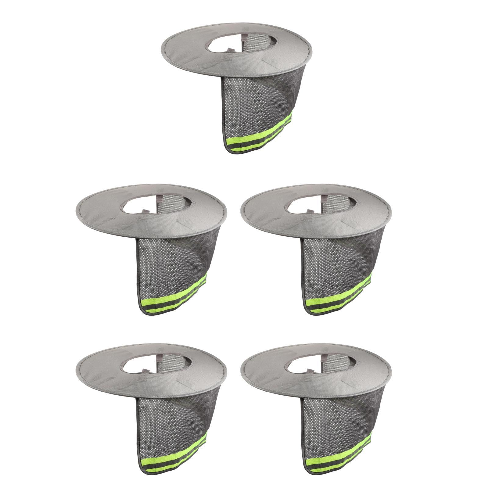 ORFOFE 5pièces Casque De Sécurité avec Solaire Visière Et Couvre-Nuque Accessoires pour Gris Réfléchissant UV