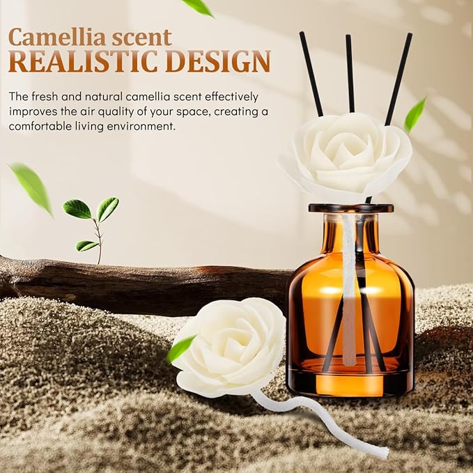 Difusor de Aromas Eléctrico VICASKY 2 Varillas Flor Camelia Beige miniatura 8