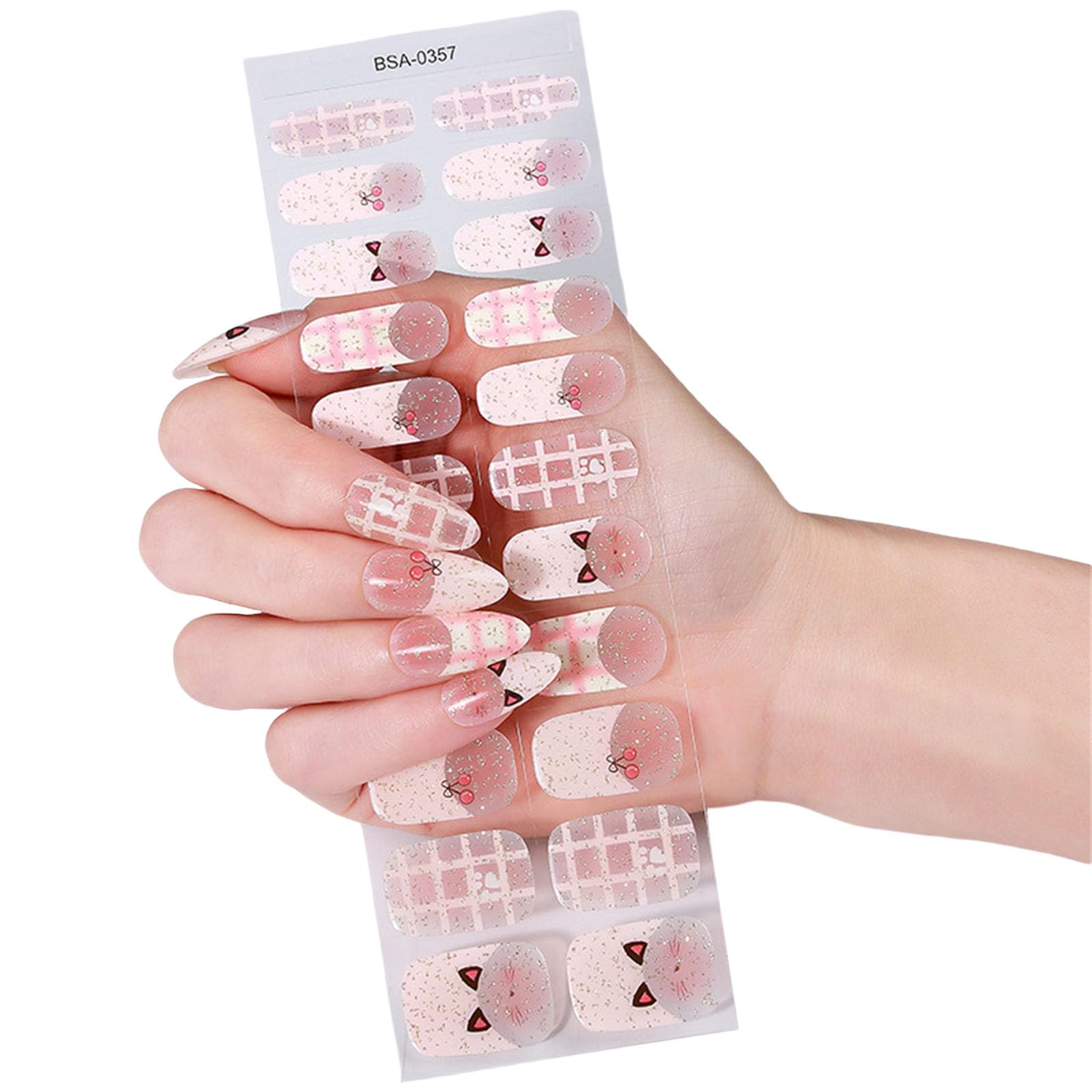 1Set Professional Gels Nails Stickers French Manicure Look Effortless Application Finish Sensitives Skin Safe
