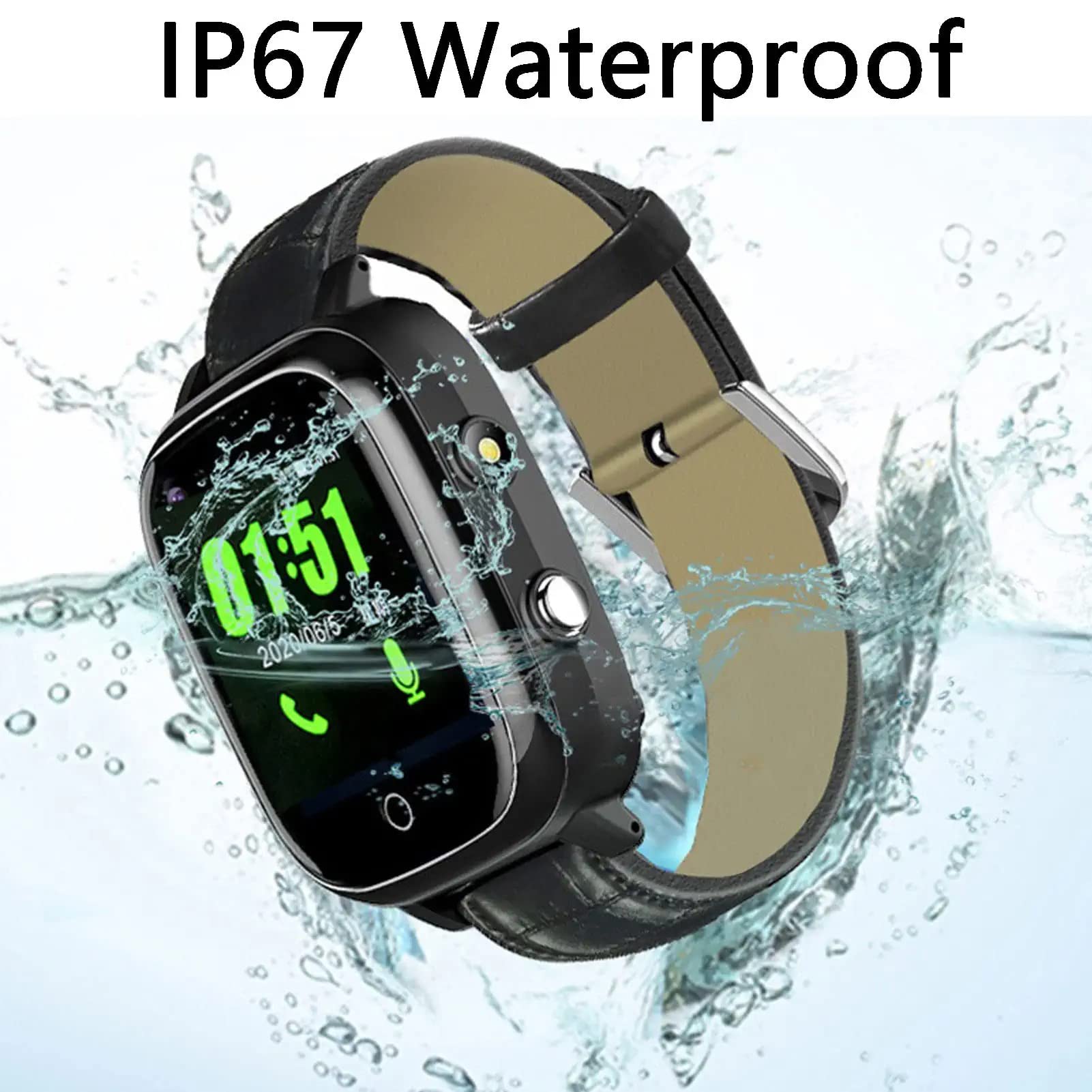 Hanging GPS Rilevamento Cadute Smart Watch Dispositivi di Allarme Caduta per Anziani Ip67 Smart Watch Videochiamate Contapassi SOS Messaggi Vocali Fitness Tracker Orologio per Demenza Alzheimer()