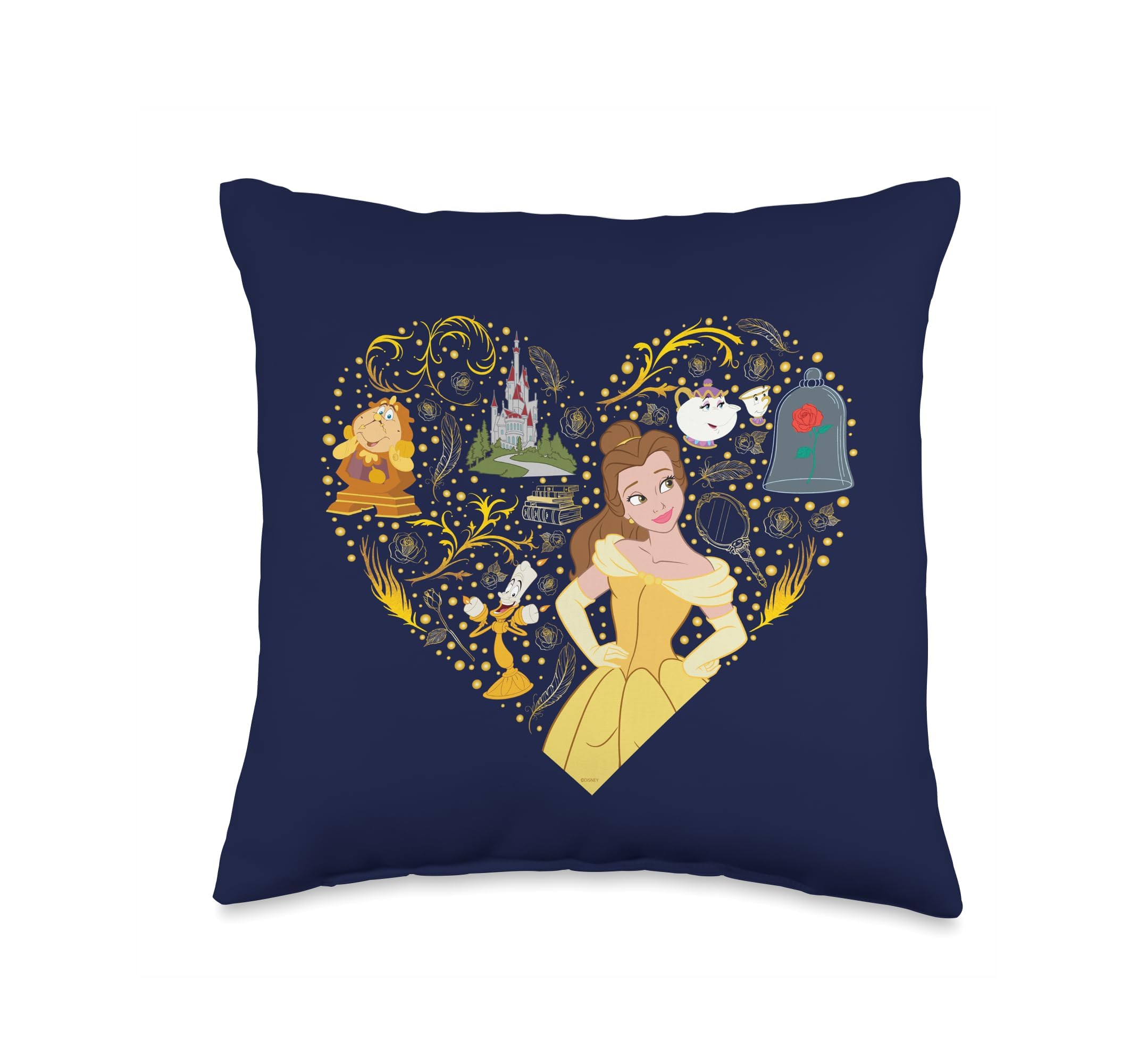 Coussin Disney Princess Belle pour décorer une chambre de fille avec magie