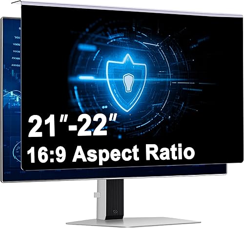 Pantalla de privacidad para computadora de 21 a 22 pulgadas, adecuada para monitores 16:9, filtro de pantalla de privacidad anti luz azul, cubierta de GlanceGuard