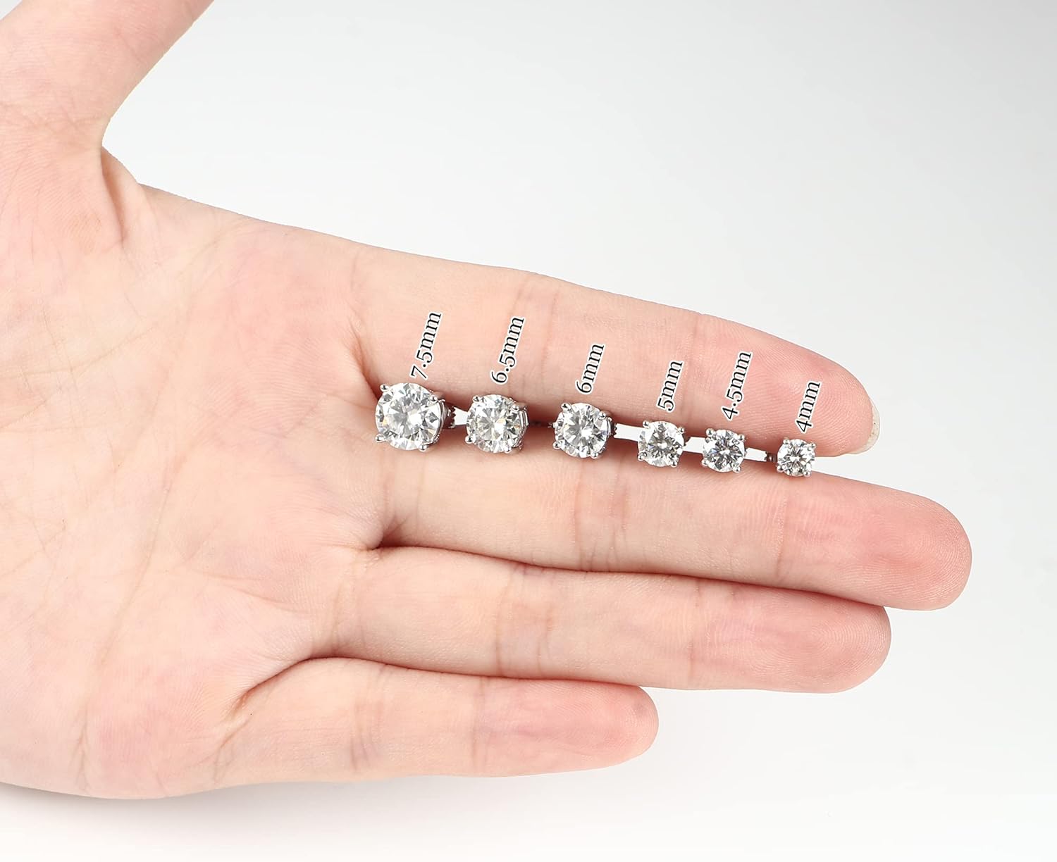 Moissanite Stud Earrings, Screw Back 18K White Gold Plated 925 Sterling Silver Earring Moissanite Diamond Earrings Studs for Women Men 0.6ct-3.0ct - Image 4