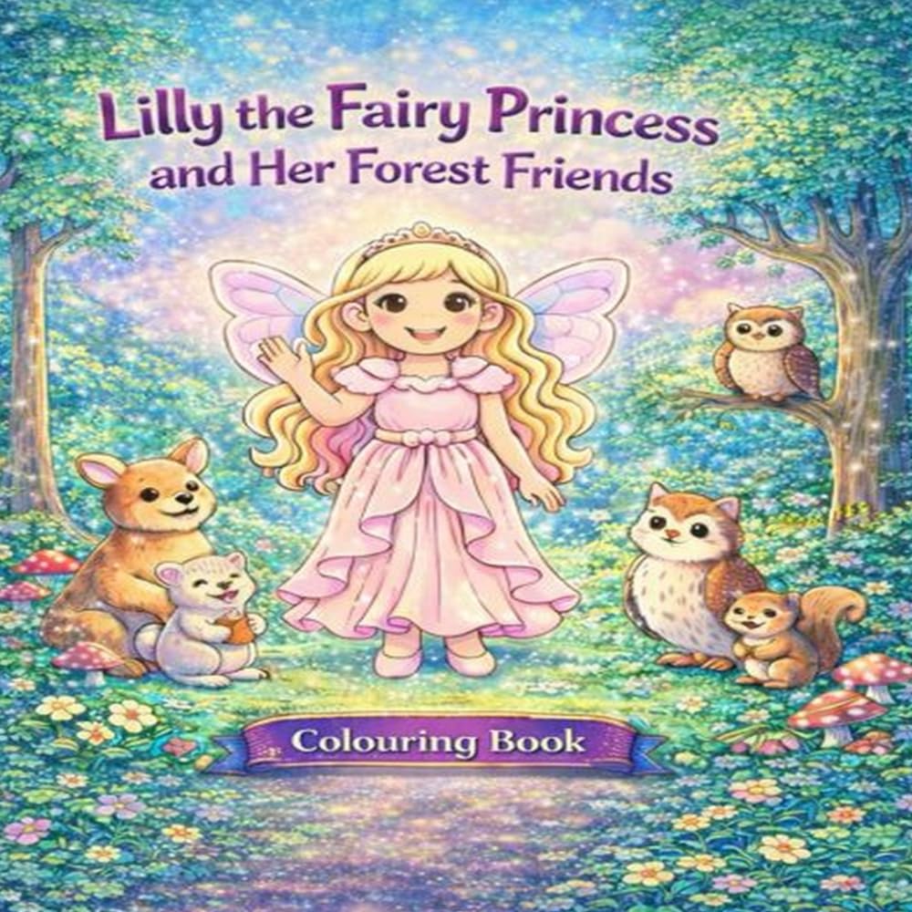 Lilly the Fairy Princess and Her Forest Friends: A Magical Colouring Book About Kindness, Friendship and Creativity for Children Ages 3–8
