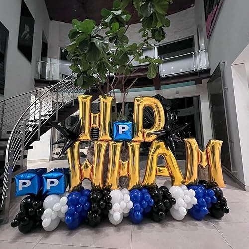 Vista 7 de Globos dorados de la letra U de 40 pulgadas, globos grandes del alfabeto U, helio dorado de papel de aluminio Mylar para decoración de cumpleaños