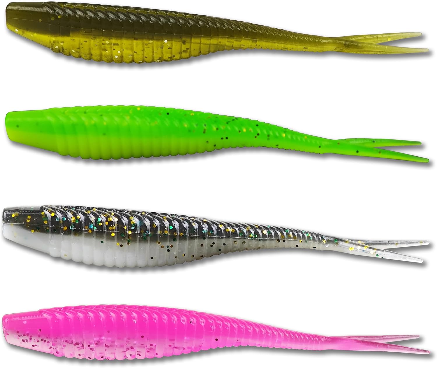 Paddle Tail SwimBaits Lure, Artificial Soft Plastic Bait with Jig Heads, Durable Soft Plastic Lures for Bass Fishing, Bass Fishing Bait for Trout Walleye Crappie