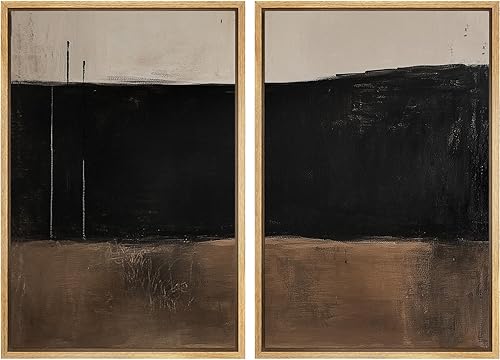 Miniatura 143 de SIGNLEADER Lienzo enmarcado para pared, juego de arte geométrico de mediados de siglo, formas de tocadiscos de música, ilustraciones abstractas,