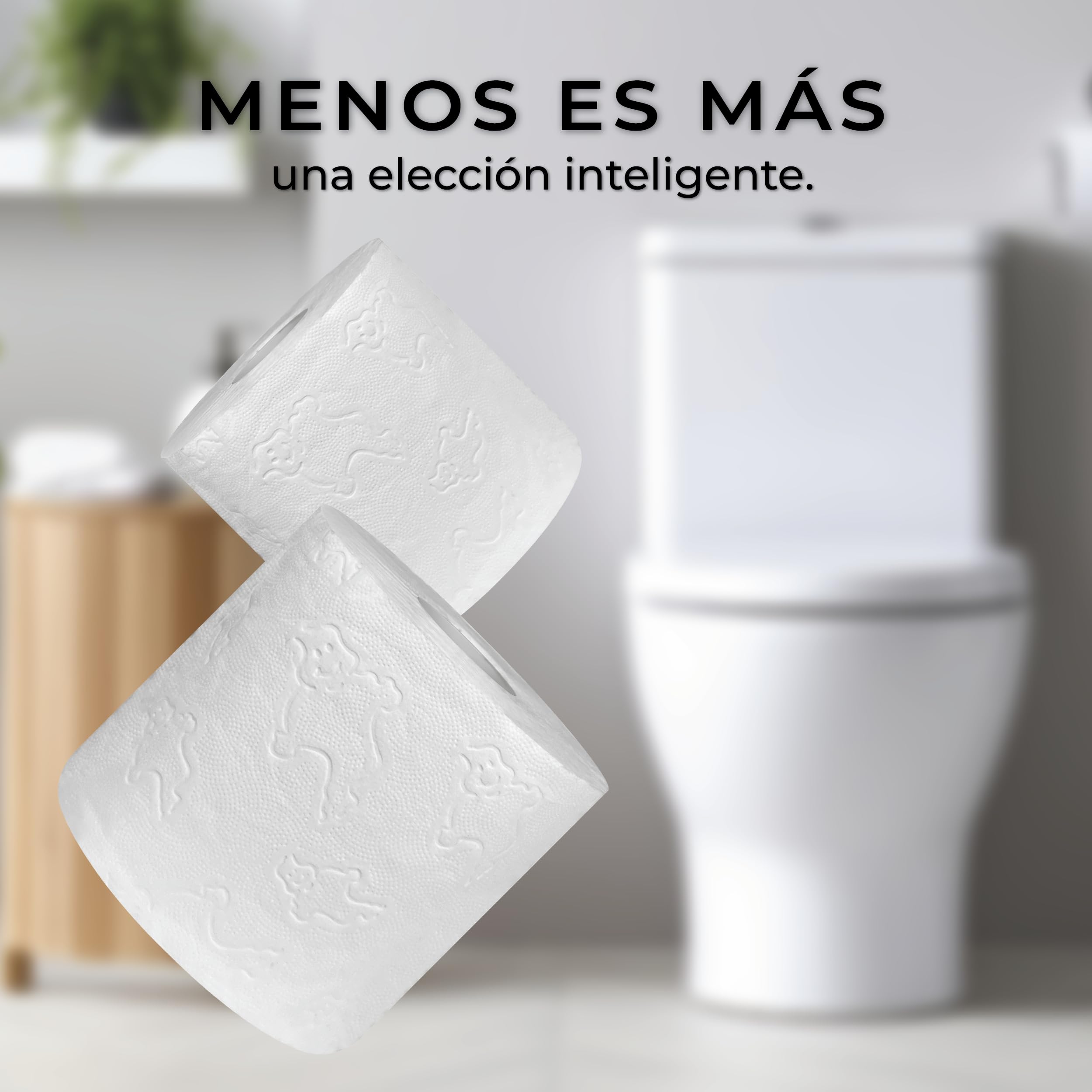 Papier Toilette Compact 2 Épaisseur 48 Rouleaux | Doux eu Résistant, Sans Parfum (4 Packs de 12)