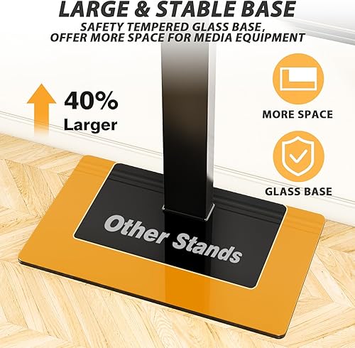 Miniatura 7 de TAVR - Base universal para TV de piso para televisores de 32 a 70 pulgadas de hasta 110 libras con soporte giratorio de altura ajustable, base de