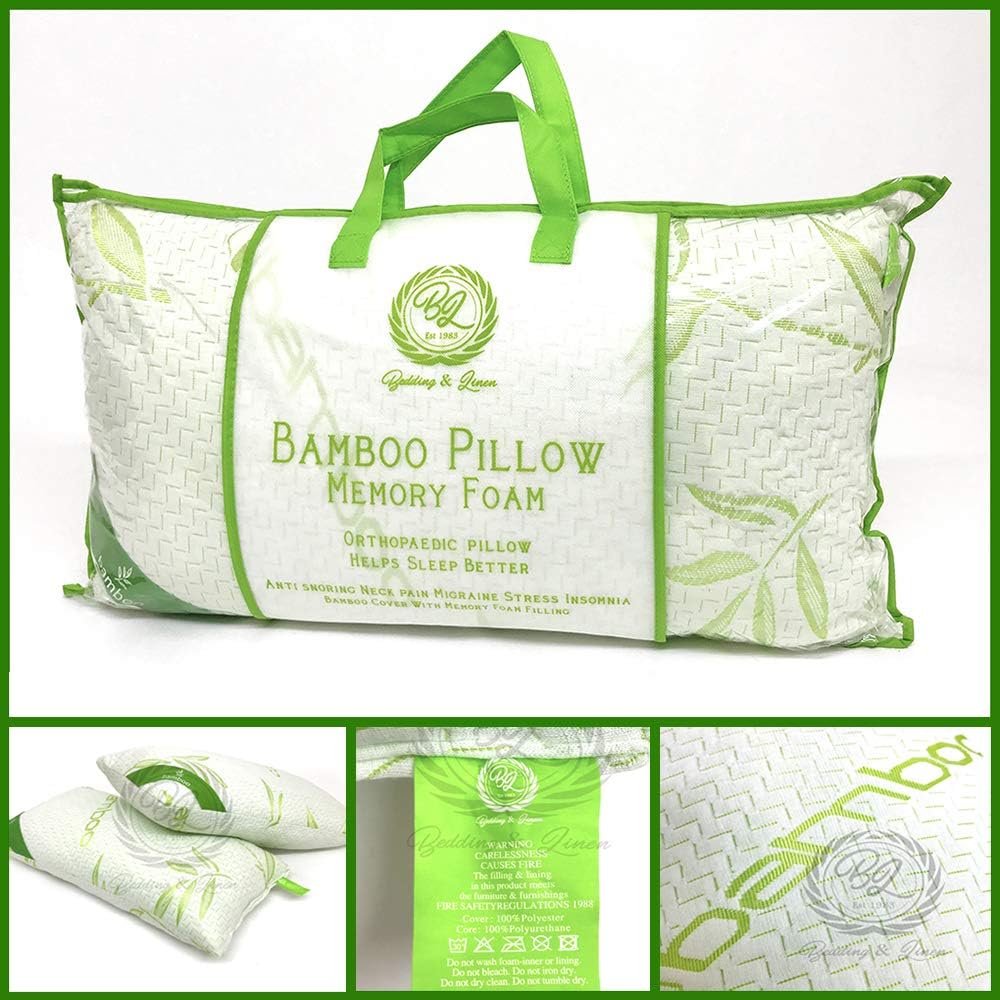 Cotton Mills Bamboo Shredded Memory Foam Orthopaedic Head & Neck Supports Hypoallergenic Cool Gel Single Pillow