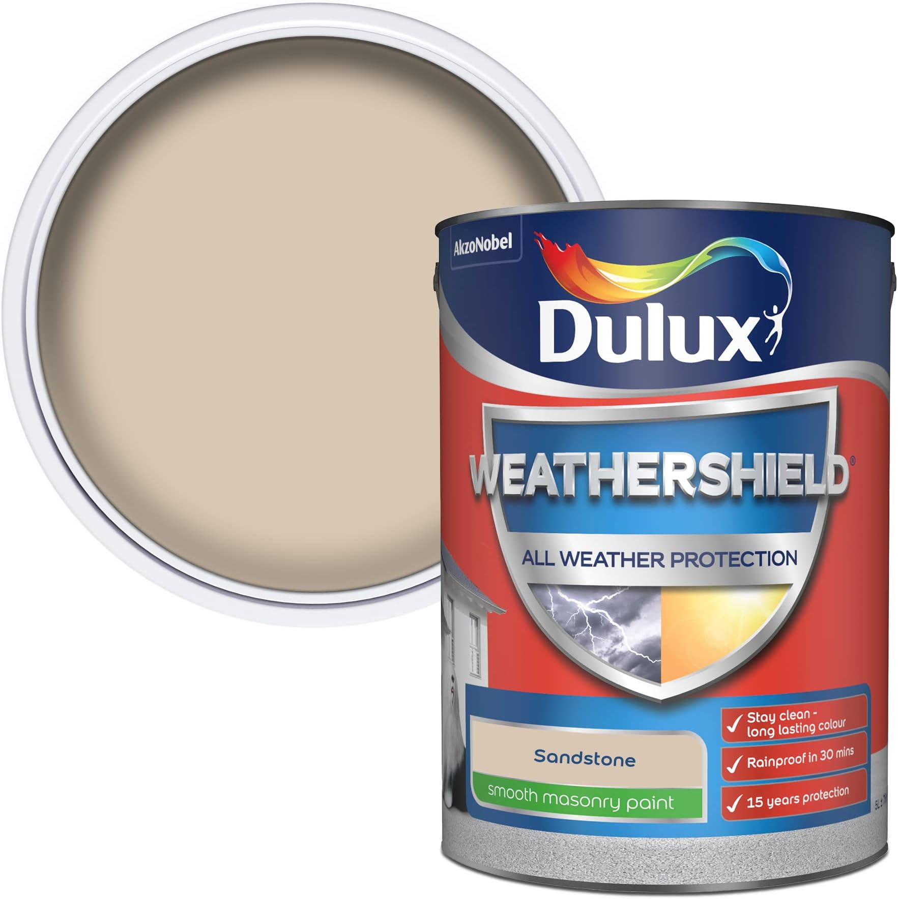 Weathershield Smooth Masonry Paint - Sandstone - 5L