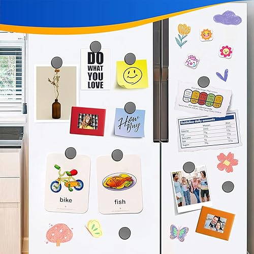 Miniatura 6 de Grtard 20 imanes pequeños para manualidades con respaldo adhesivo, imán de cerámica de 0.98 x 0.98 pulgadas (0.984 x 0.197 in) para manualidades