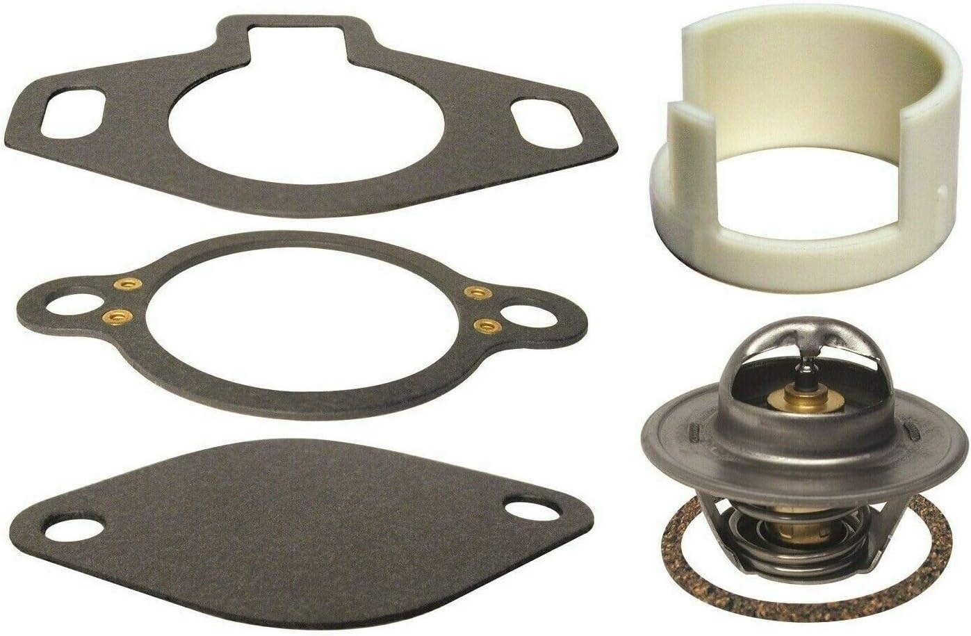 GLM Thermostat Kit 160ยฐ with Plastic Sleeve for Mercruiser V6 & V8 4.3L, 5.0L, 5.7L, 7.4L,8.2L 1987-Up Replaces 18-3647 807252Q5