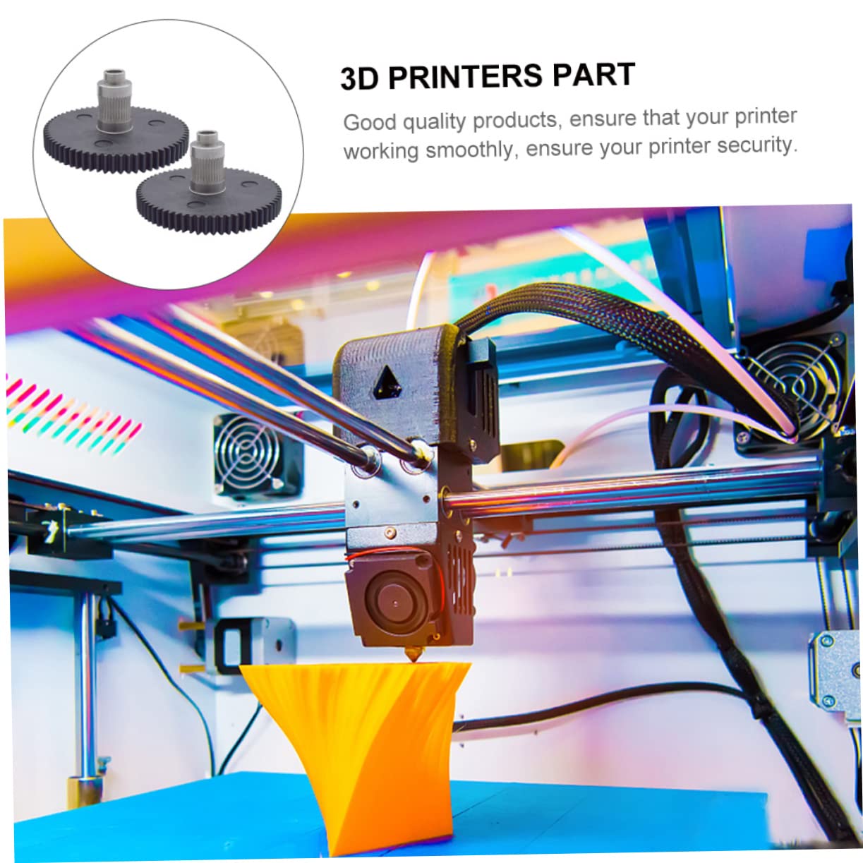 SOLUSTRE 6piezas Printer Extruder Gear Hobs Rueda De Extrusión De Dientes De Repuesto Para Impresoras Inoxidable