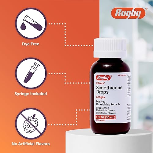 Miniatura 3 de Gotas de gas para bebés sin colorantes de rugby  Simeticona 20 mg gotas líquidas para recién nacidos, bebés, niños pequeños y niños  Alivio rápido