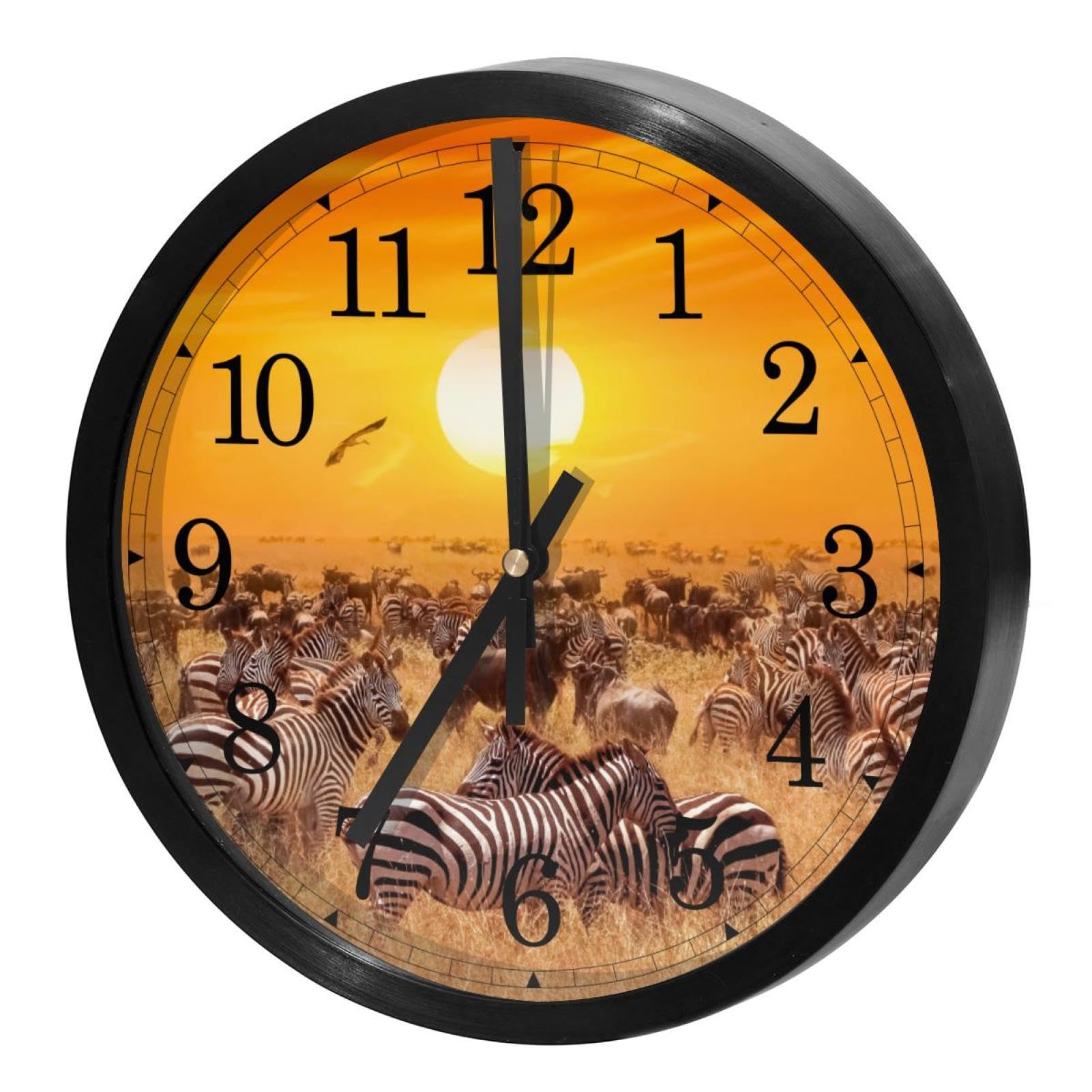 Horloge murale ronde sans tic-tac mécanisme silencieux à piles pour chambre et bureau