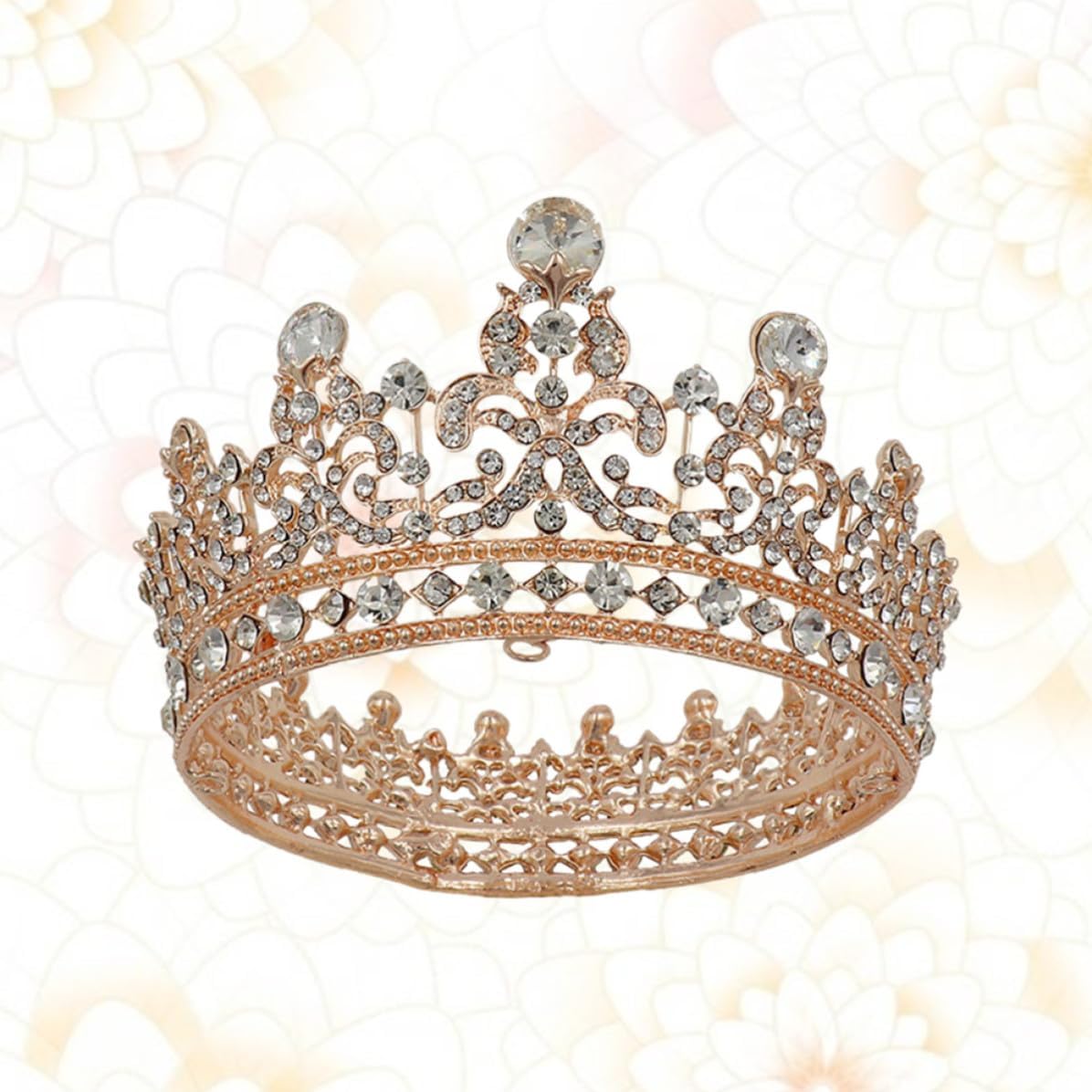 Baroque Rhinestone Tiara Hair Crown for Women Lightweight Alloy round Crystal Hairpiece, Easy to Fix on Head, for Wedding Party and Bridal Accessories