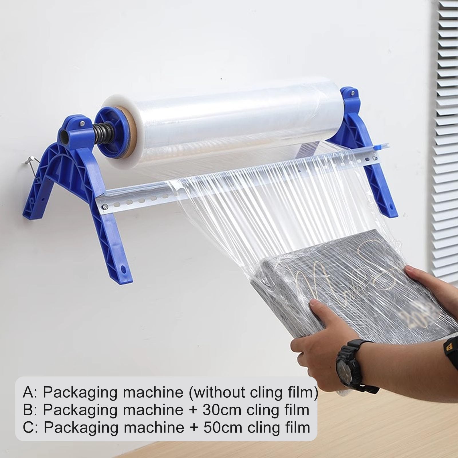 Envolvedora Manual De Palets, Máquina Manual De Embalaje Con Film Estirable Transparente De 30/50 Cm De Ancho, Para Sobremesa O Pared, Ideal Para Paquetes, Cajas De Cartón, Equipaje Y Almacenamient,A