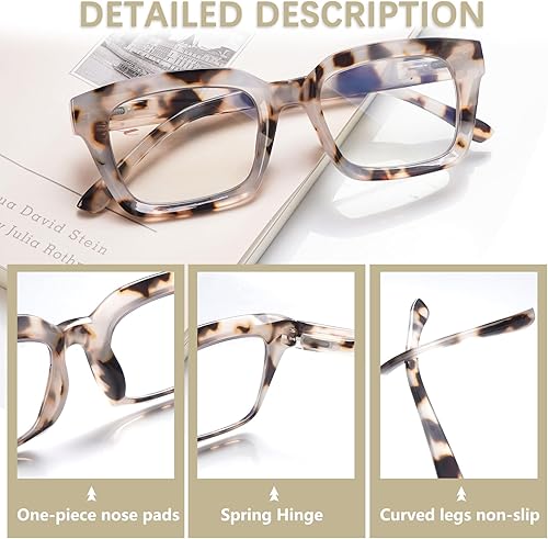 Miniatura 5 de Paquete de 4 lentes de lectura progresivos multienfoque para mujeres, estilo Oprah, bloqueo de luz azul, lectores de computadora