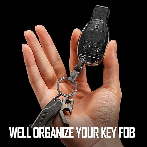 Miniatura 2 de KeyUnity KM13 Swivel Keychain with D Ring Key Shackle, Titanium Rotatable Key Organizer