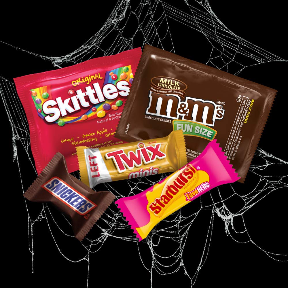 Mars Chocolate & More Halloween Candy Variety Mix (M&M'S, SNICKERS, TWIX, STARBURST & SKITTLES), 350 Pieces, 122.6 Ounce Bag